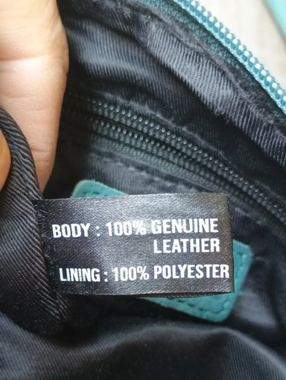 Born Teal Crossbody Leather Bag with Dual Zips - Picture 12 of 14